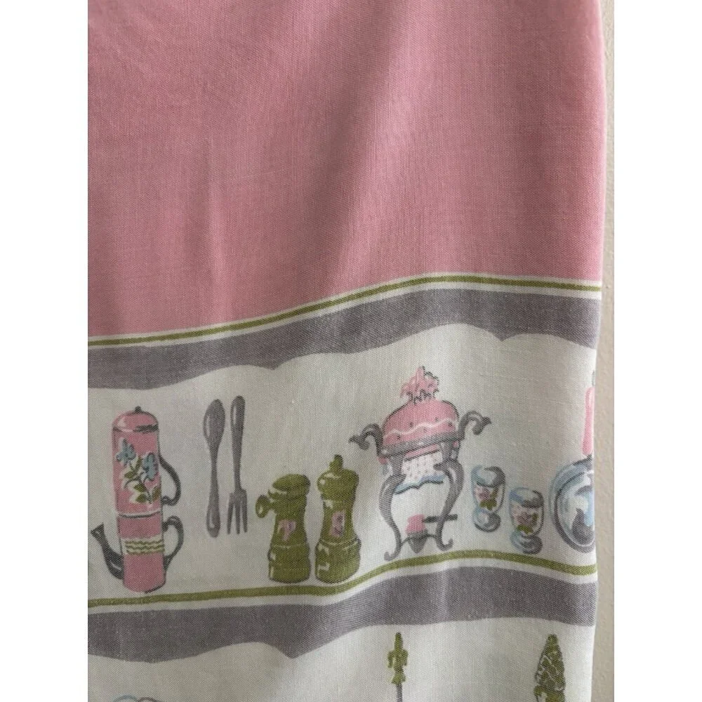 Vintage MCM Rooster Hen On Nest Pink Purple Country Tablecloth Square